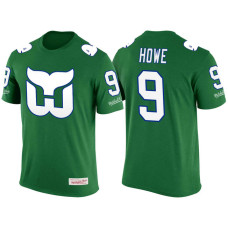 Hartford Whalers Green Gordie Howe #9 New Season Throwback Player T-shirt Mitchell & Ness