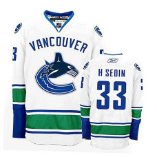 Vancouver Canucks Henrik Sedin #33 White Away Authentic Jersey