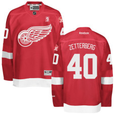 Memorial Mr. Hockey Patch Detroit Red Wings #40 Henrik Zetterberg Red Premier Jersey