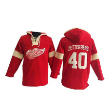 Detroit Red Wings Henrik Zetterberg #40 Red Pullover Hoodie