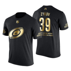 Carolina Hurricanes Valentin Zykov Gold Limited with Message T-Shirt Black