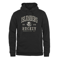 New York Islanders Black Camo Stack Fleece Pullover Hoodie