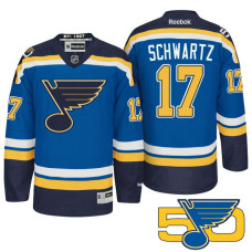 St. Louis Blues Jaden Schwartz #17 Blue 50th Anniversary Jersey