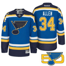 St. Louis Blues Jake Allen #34 Blue 50th Anniversary Jersey