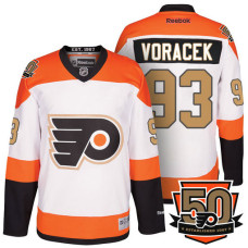 Jakub Voracek #93 Philadelphia Flyers White/Orange Premier 50th Anniversary Player Jersey