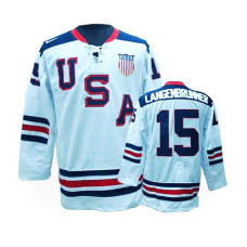 USA Team Jamie Langenbrunner #15 White Premier Olympic Jersey