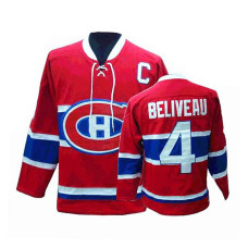 Montreal Canadiens Jean Beliveau #4 Red Throwback Jersey