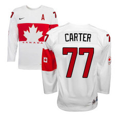 Canada Team Jeff Carter #77 White Home Premier Olympic Jersey