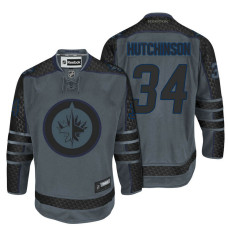 Winnipeg Jets #34 Michael Hutchinson Storm Cross Check Fashion Jersey