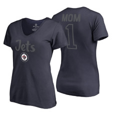 Winnipeg Jets 2018 Fanatics Mother's Day Number 1 Mom T-Shirt Navy