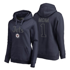 Winnipeg Jets 2018 Fanatics Mother's Day Number 1 Mom Pullover Hoodie Navy