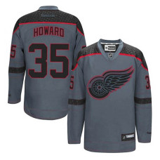 Detroit Red Wings Jimmy Howard #35 Charcoal Cross Check Fashion Jersey