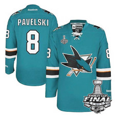 San Jose Sharks Joe Pavelski #8 Teal 2016 Stanley Cup Home Finals Jersey