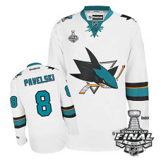 San Jose Sharks Joe Pavelski #8 White 2016 Stanley Cup Away Finals Jersey