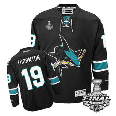 San Jose Sharks Joe Thornton #19 Black 2016 Stanley Cup Alternate Finals Jersey