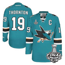 San Jose Sharks Joe Thornton #19 Teal 2016 Stanley Cup Home Jersey