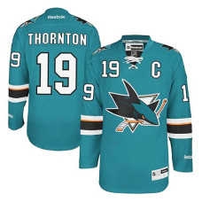 San Jose Sharks Joe Thornton #19 Teal Green Home Jersey