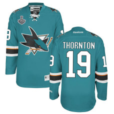 San Jose Sharks Joe Thornton #19 Teal 2016 Stanley Cup Alternate Finals Jersey