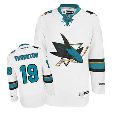 San Jose Sharks Joe Thornton #19 White Away Authentic Jersey