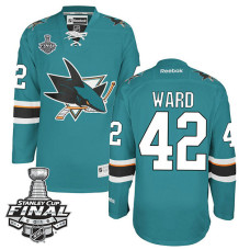 San Jose Sharks Joel Ward #42 Teal 2016 Stanley Cup Home Champions Jersey