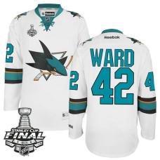 San Jose Sharks Joel Ward #42 White 2016 Stanley Cup Away Champions Jersey