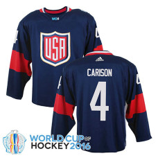 USA Team John Carlson #4 Navy Blue 2016 World Cup Jersey