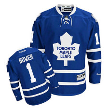 Toronto Maple Leafs Johnny Bower #1 Royal Blue Home Jersey