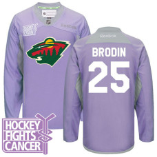 Jonas Brodin Minnesota Wild #25 Purple Hockey Fights Cancer Jersey