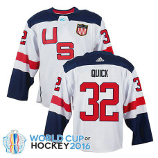 USA Team Jonathan Quick #32 White 2016 World Cup Jersey