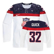 Women's USA Team Jonathan Quick #32 White Home Premier Olympic Jersey