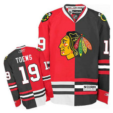 Chicago Blackhawks Jonathan Toews #19 Red/Black Split Fashion Jersey