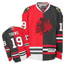 Chicago Blackhawks Jonathan Toews #19 Red/Black Split Fashion Jersey