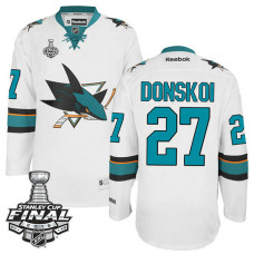 San Jose Sharks Joonas Donskoi #27 White 2016 Stanley Cup Away Champions Jersey