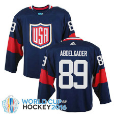 USA Team Justin Abdelkader #89 Navy Blue 2016 World Cup Jersey