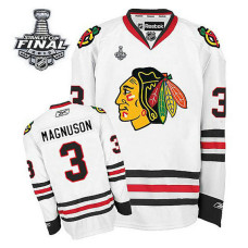 Chicago Blackhawks Keith Magnuson #3 White 2015 Stanley Cup Away Jersey