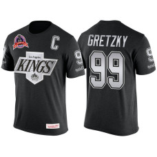 Los Angeles Kings Black Wayne Gretzky #99 New Season Throwback Player T-shirt Mitchell & Ness