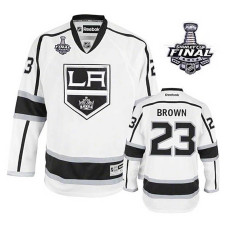 Los Angeles Kings Dustin Brown #23 White 2014 Stanley Cup Away Jersey