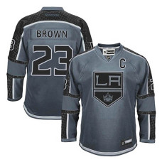 Los Angeles Kings Dustin Brown #23 Charcoal Cross Check Fashion Jersey