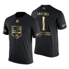 Los Angeles Kings Jack Campbell Gold Limited with Message T-Shirt Black