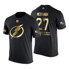 Tampa Bay Lightning Ryan McDonagh Gold Limited with Message T-Shirt Black