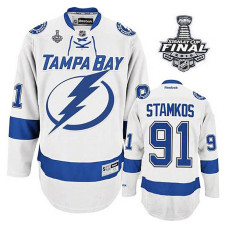 Tampa Bay Lightning Steven Stamkos #91 White 2022 Stanley Cup Finals patch Away Jersey