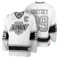 Los Angeles Kings #9 Wayne Gretzky White Throwback Premier Jersey