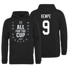 Youth Los Angeles Kings #9 Adrian Kempe Bound Behind The Net Pullover Black Hoodie 2018 Stanley Cup Playoffs