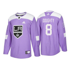 Los Angeles Kings #8 Drew Doughty Purple 2018 Adidas Authentic Hockey Fights Cancer Jersey