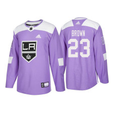 Los Angeles Kings #23 Dustin Brown Purple 2018 Adidas Authentic Hockey Fights Cancer Jersey