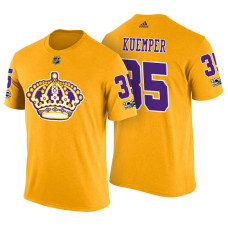 Los Angeles Kings #35 Darcy Kuemper Gold Adidas Player T-shirt