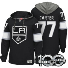 Los Angeles Kings #77 Jeff Carter Black 2017 Anniversary Patch Hoodie