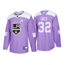 Los Angeles Kings #32 Jonathan Quick Purple 2018 Adidas Authentic Hockey Fights Cancer Jersey