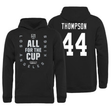 Youth Los Angeles Kings #44 Nate Thompson Bound Behind The Net Pullover Black Hoodie 2018 Stanley Cup Playoffs