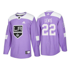 Los Angeles Kings #22 Trevor Lewis Purple 2018 Adidas Authentic Hockey Fights Cancer Jersey